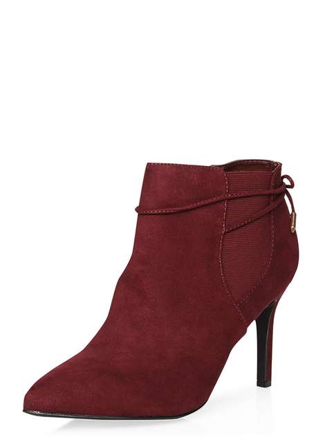 wide fit Burgundy 'Wales' Pointed Boots